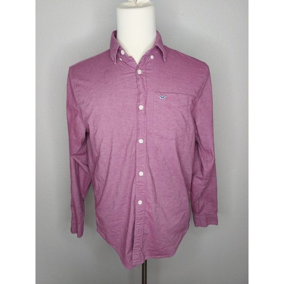 Hollister Other - Hollister Mens Large Button Up Shirt Epic Flex Stretch LS Classic Fit Mauve Pink